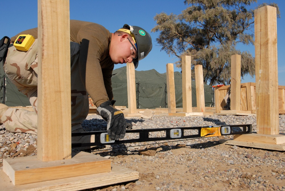 Construction on a patrol base in Mahawil