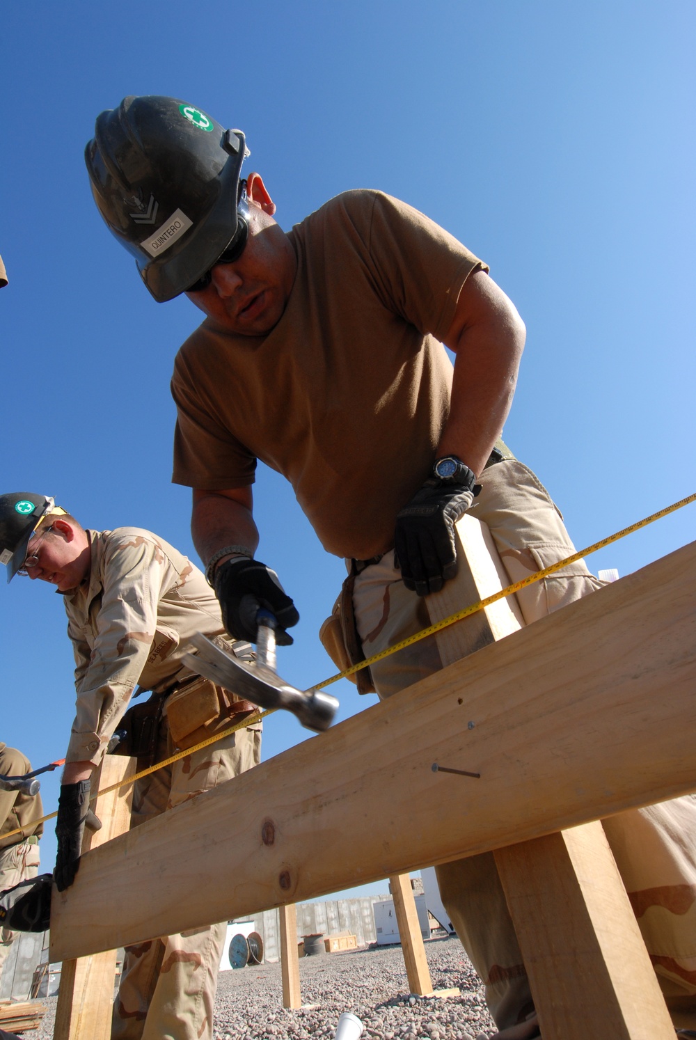 Construction on a patrol base in Mahawil