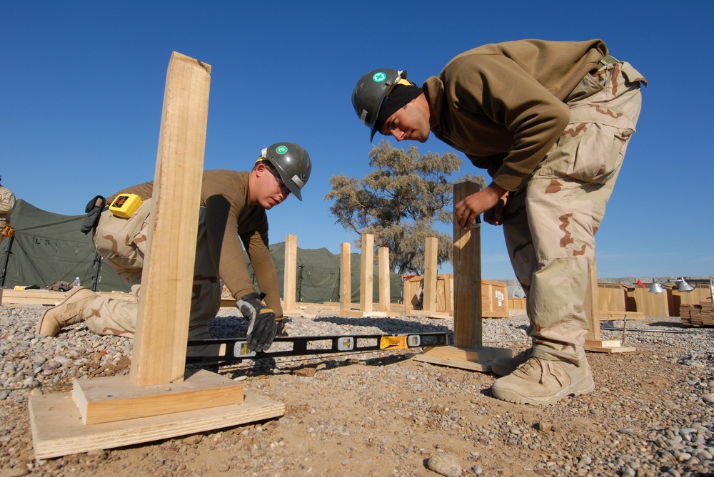 Construction on a patrol base in Mahawil