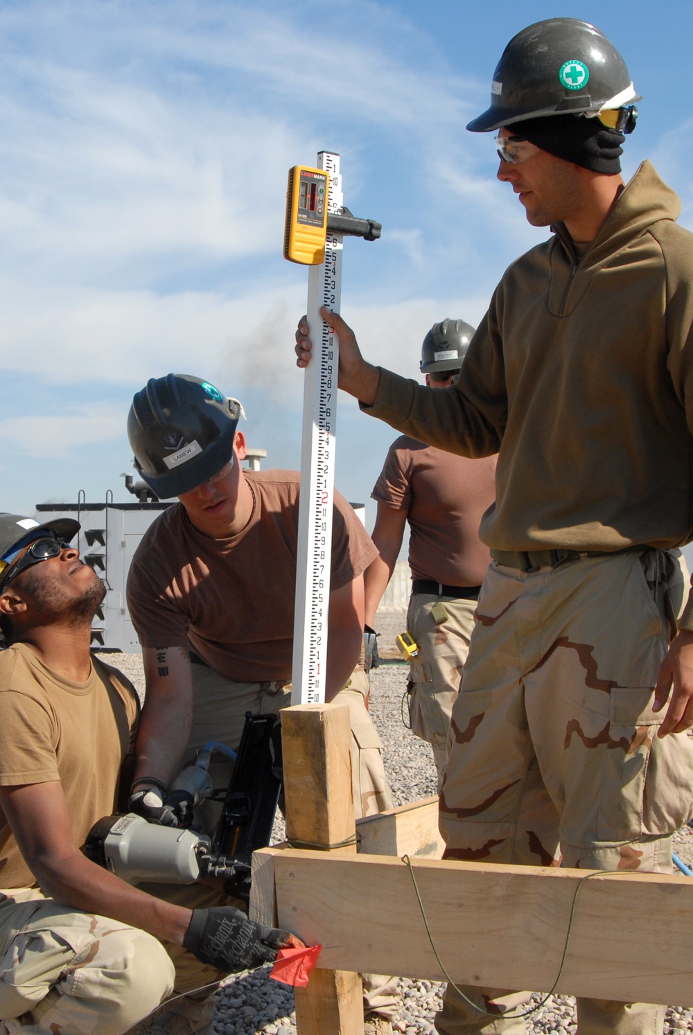 Construction on a patrol base in Mahawil