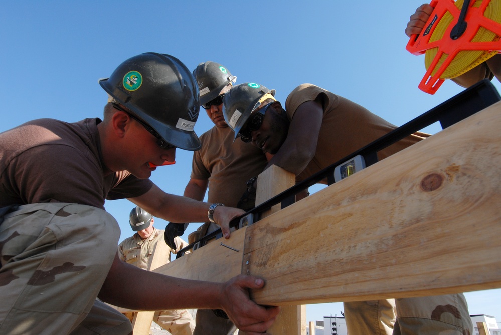 Construction on a patrol base in Mahawil