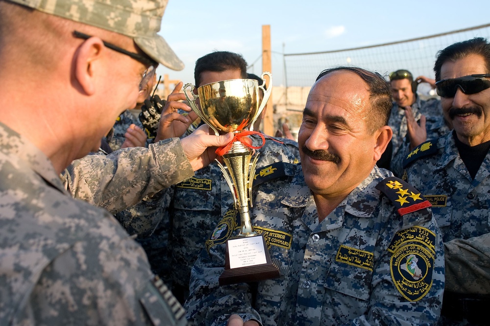 Raider Brigade volleyball team takes on Iraqi national police