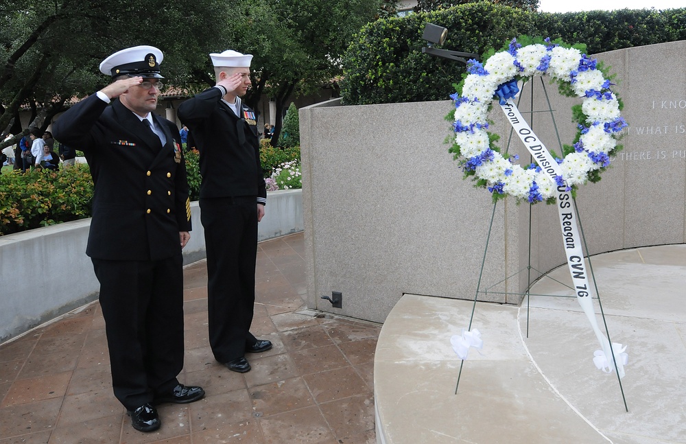 USS Ronald Reagan marks namesake's birthday