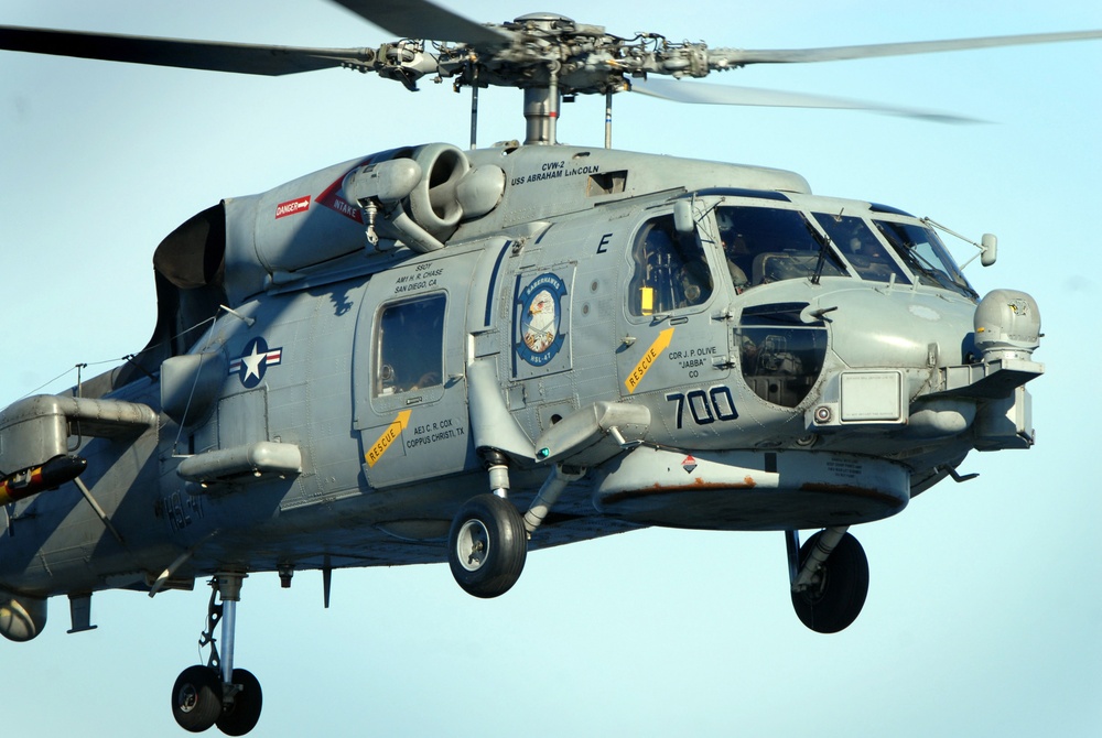 Sea Hawk lands aboard USS Abraham Lincoln