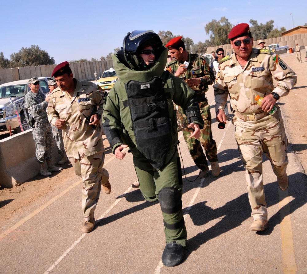 Explosive ordnance disposal member drops bomb on Guinness World Record
