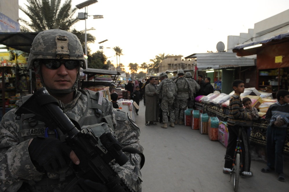 Market patrol in Baghdad