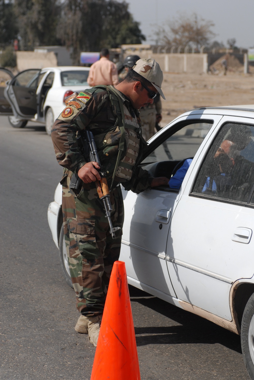 Traffic control point  in Ameriyah, Iraq