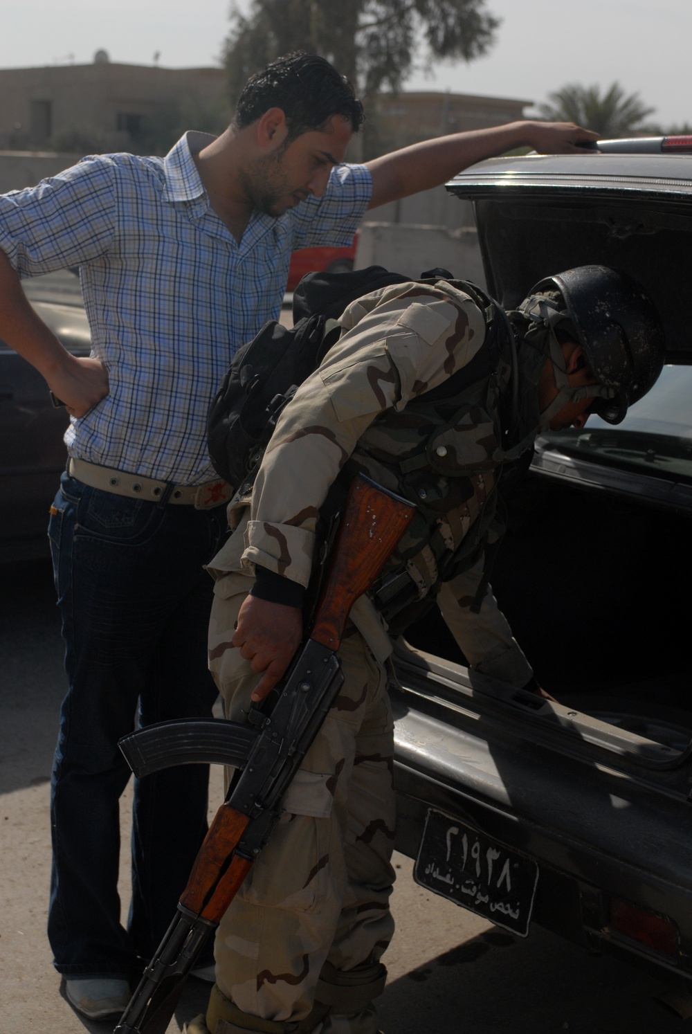 Traffic control point  in Ameriyah, Iraq