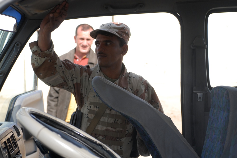 Traffic control point  in Ameriyah, Iraq