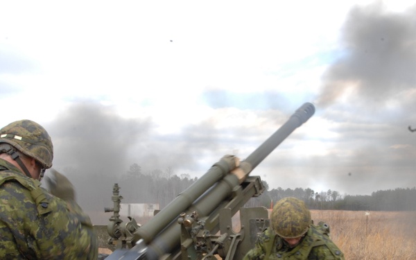 Canadian Forces Perform Operations Involving Artillery at Fort Pickett