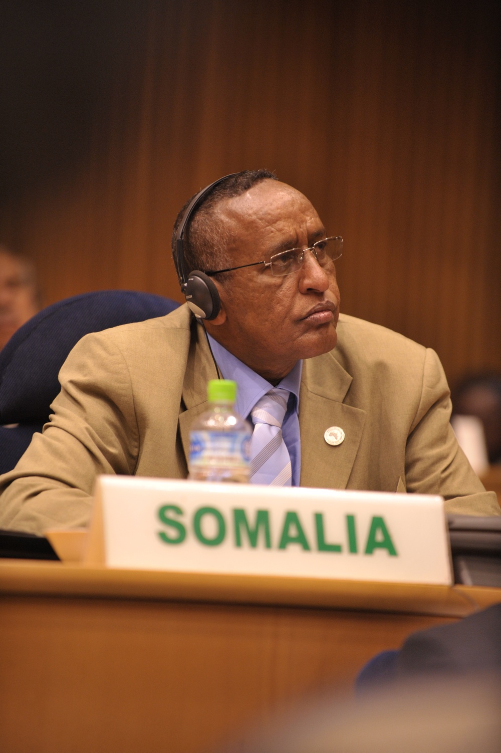 A Somali Delegate Sits in the Plenary Hall of the African Union Compound in Addis Ababa