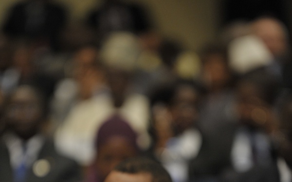 Robert Gabriel Mugabe, President of the Republic of Zimbabwe, Sits in the Plenary Hall of the United Nations (UN) Building in Addis Ababa, Ethiopia, During the 12th African Union (AU) Summit.