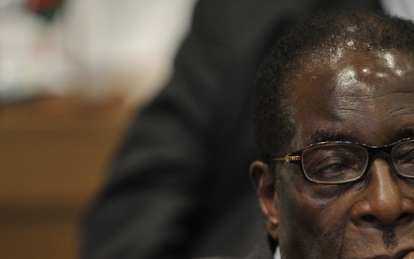 Robert Gabriel Mugabe, President of the Republic of Zimbabwe, Sits in the Plenary Hall of the United Nations (UN) Building in Addis Ababa, Ethiopia, During the 12th African Union (AU) Summit.