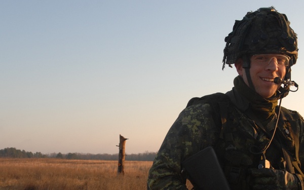 Canadian Forces Await Transport After Mission on Fort Pickett