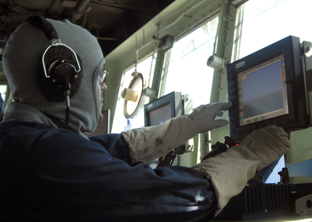 General quarters drill aboard the USS Carter Hall