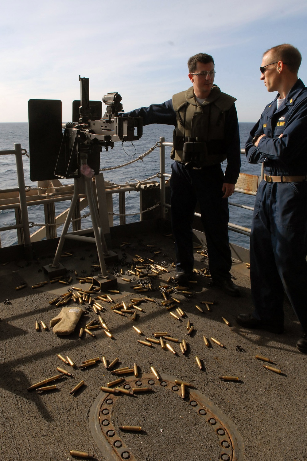 Firing rounds aboard the USS Ronald Reagan