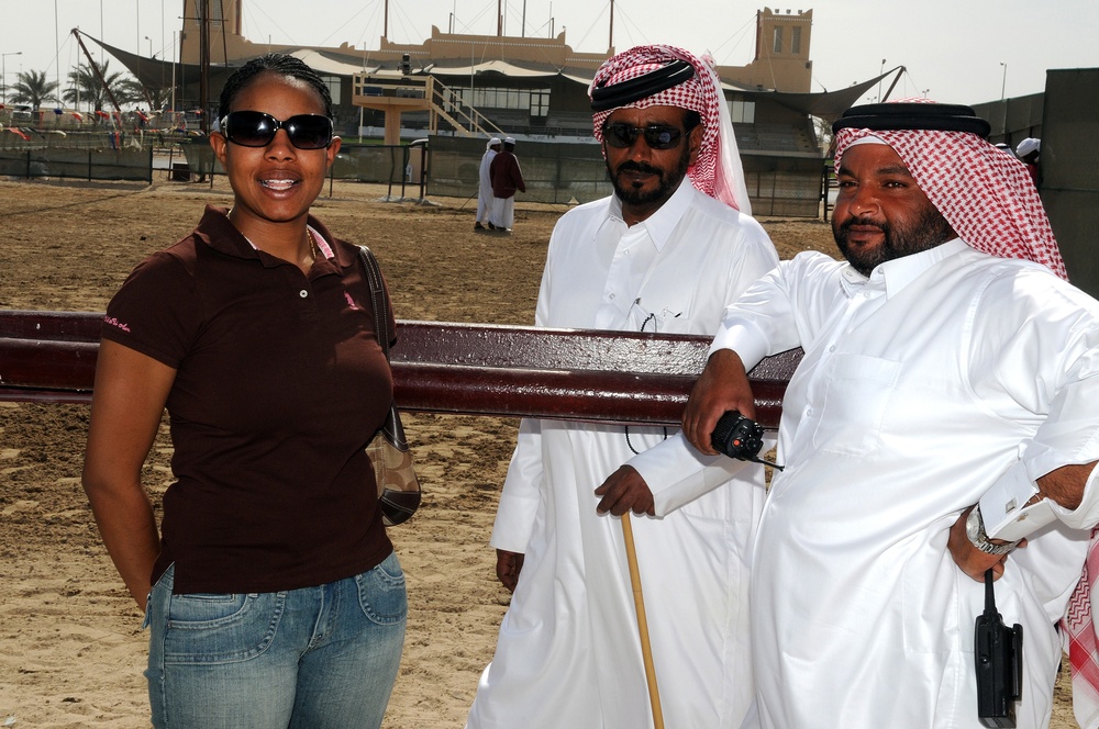 Troops Attend Qatar Camel Races