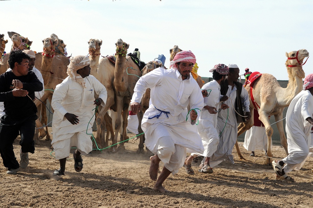 Troops Attend Qatar Camel Races