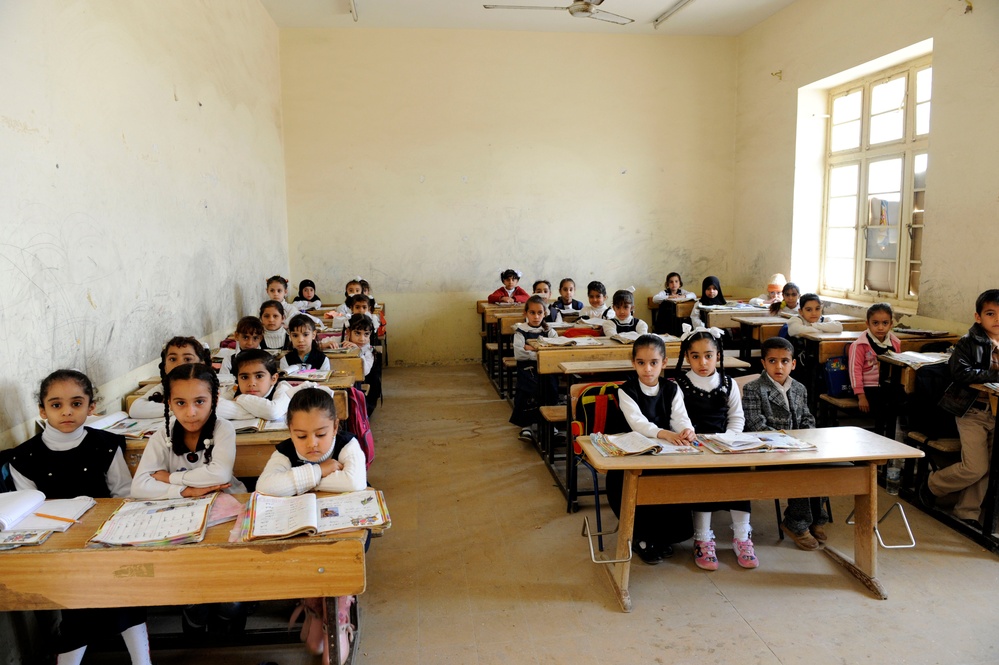 School supplies delivered to the Al Kaluud School