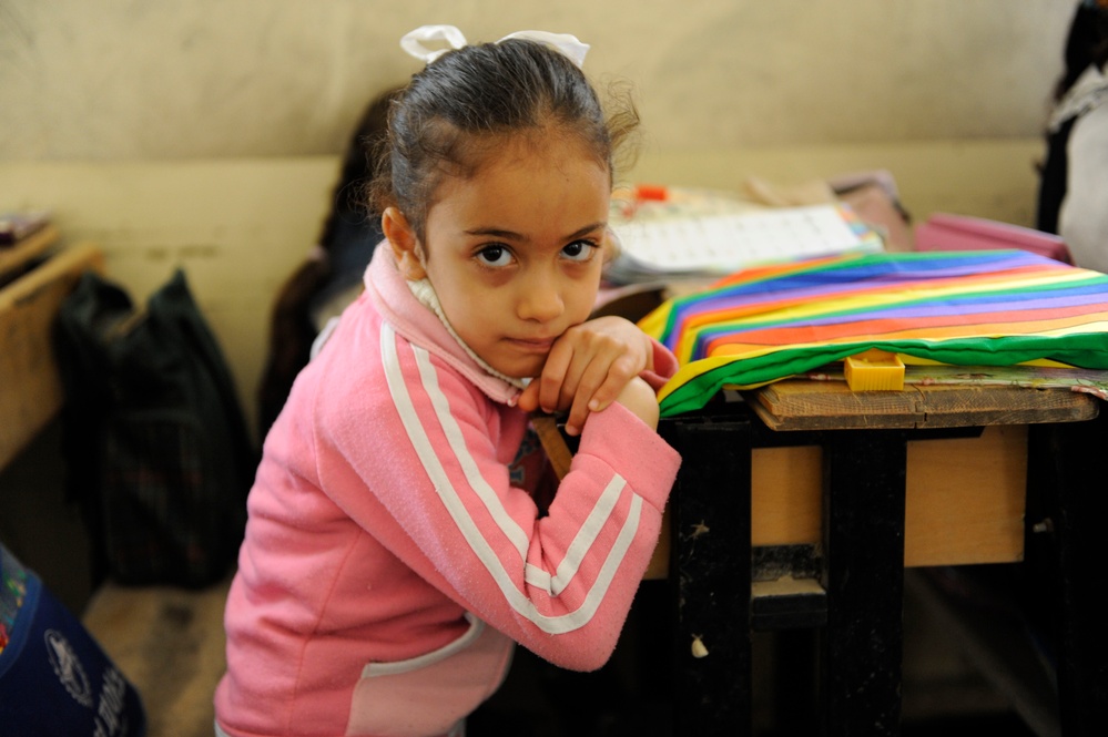 School supplies delivered to the Al Kaluud School