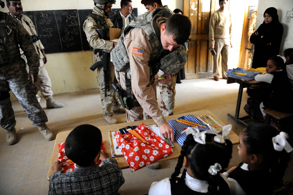 School supplies delivered to the Al Kaluud School