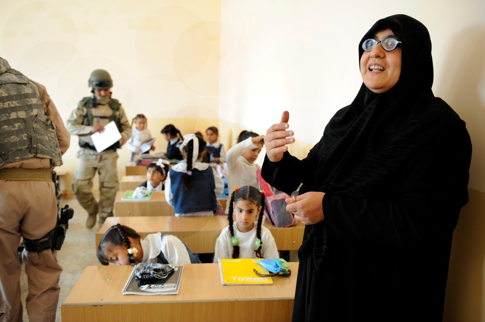 School supplies delivered to the Al Kaluud School