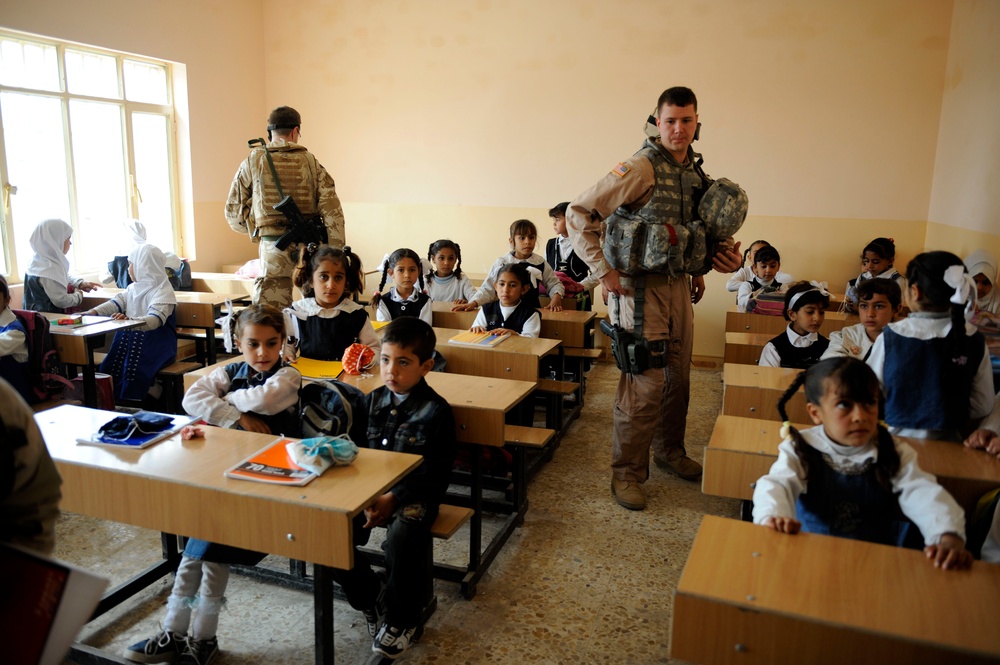 School supplies delivered to the Al Kaluud School