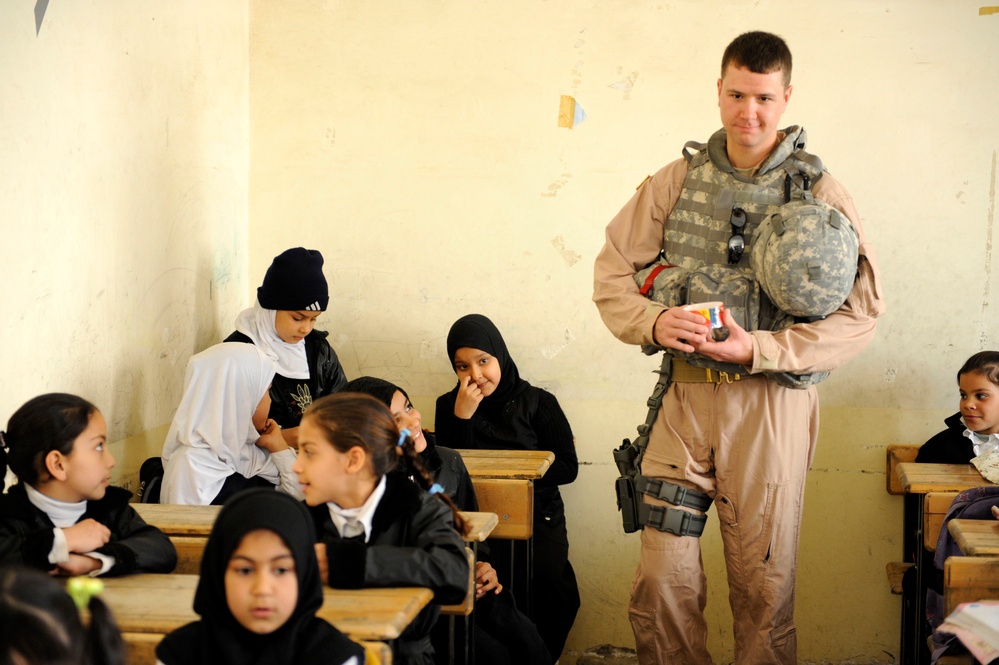 School supplies delivered to the Al Kaluud School
