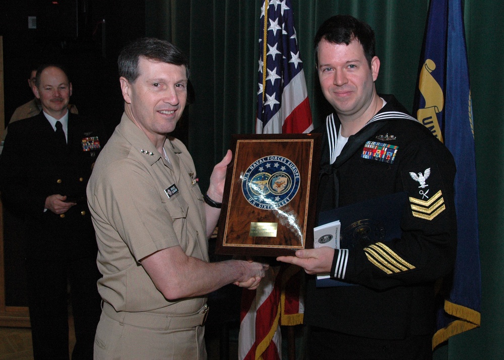 U.S. Naval Forces Europe-Commander, U.S. Naval Forces Africa and Sixth Fleet 
Announces Sailors of the Quarter, Year