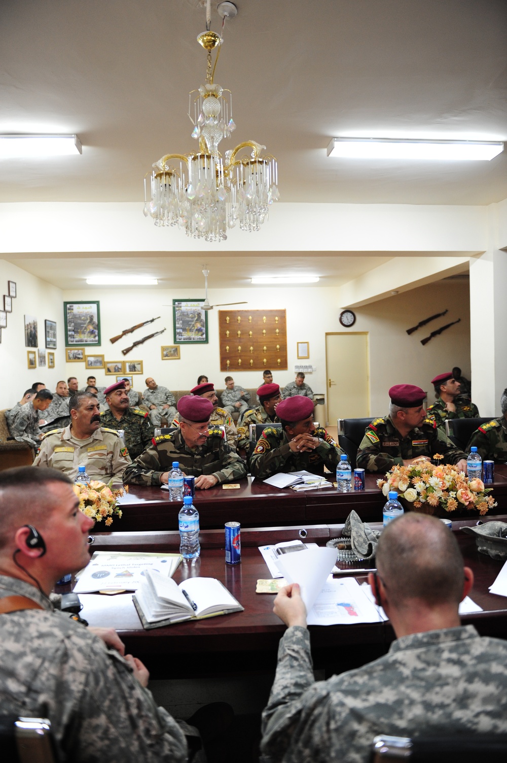 Meeting at Patrol Base Colby in Mahmudiyah, Iraq