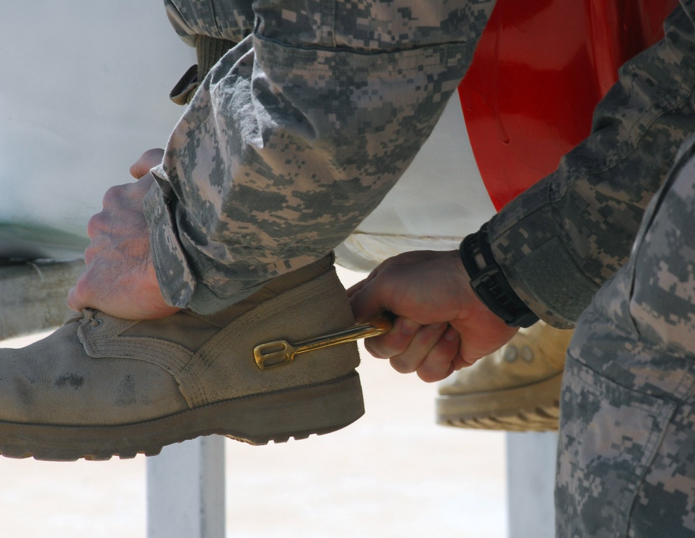 Raiders recognize leaders during spur ceremony at Forward Operating Base Falcon