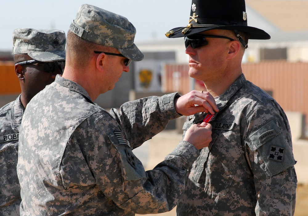 Raiders recognize leaders during spur ceremony at Forward Operating Base Falcon