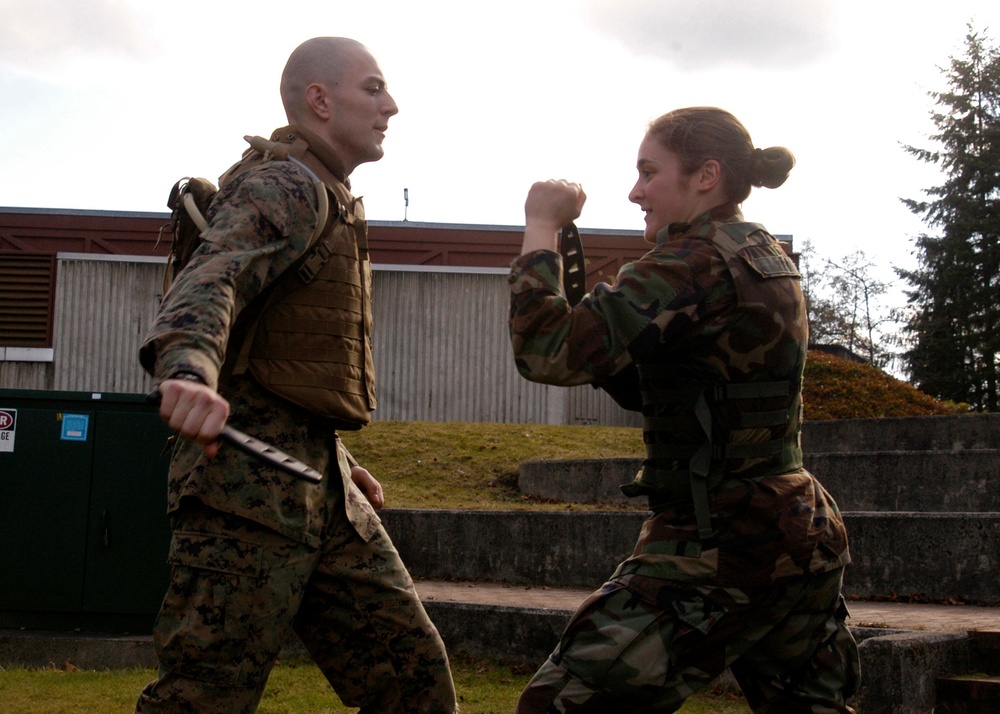 Practicing martial arts