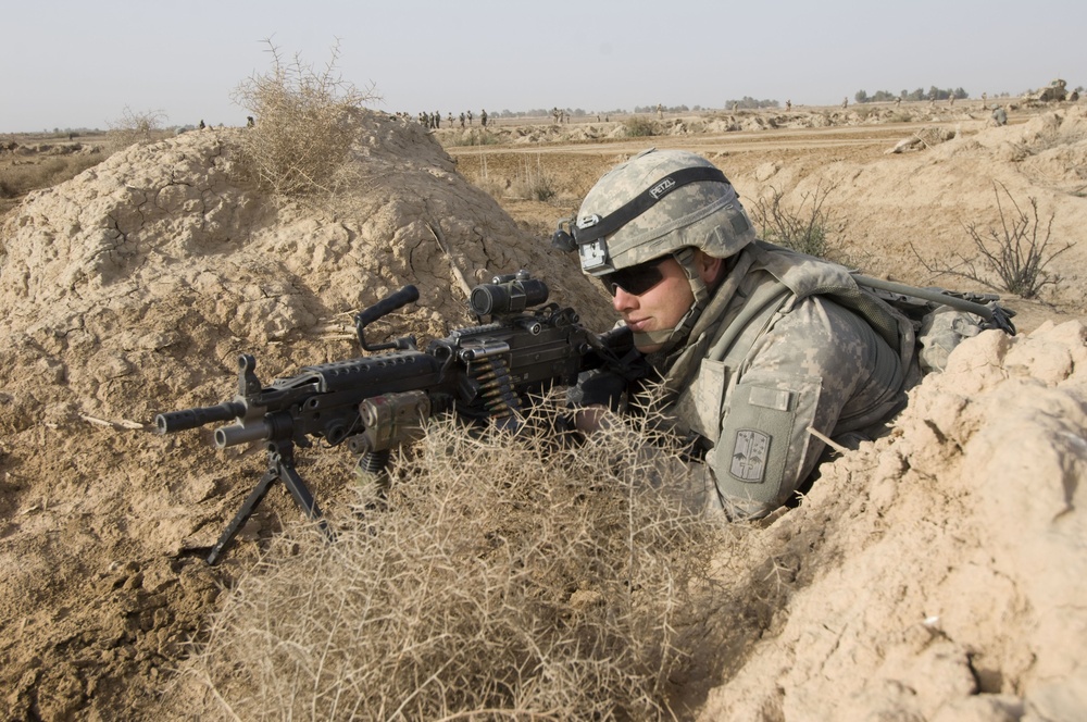 Patrol in the village of Shananah in Diyala Province, Iraq