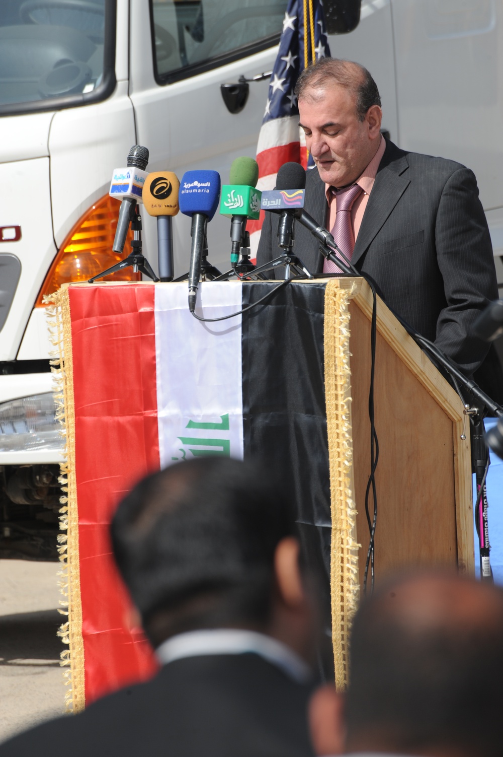 Presentation at Forward Operating Base Loyalty, Iraq