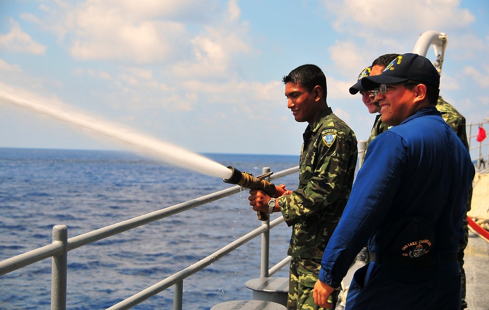 USS Lake Champlain in the Maldives