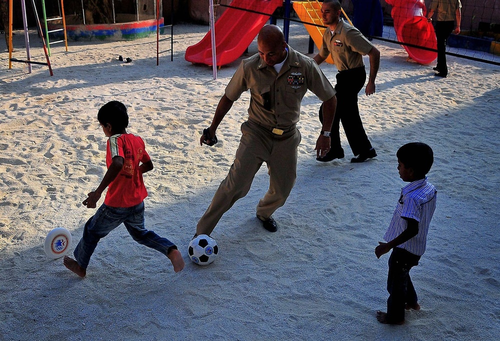 Lending a hand at a children's home