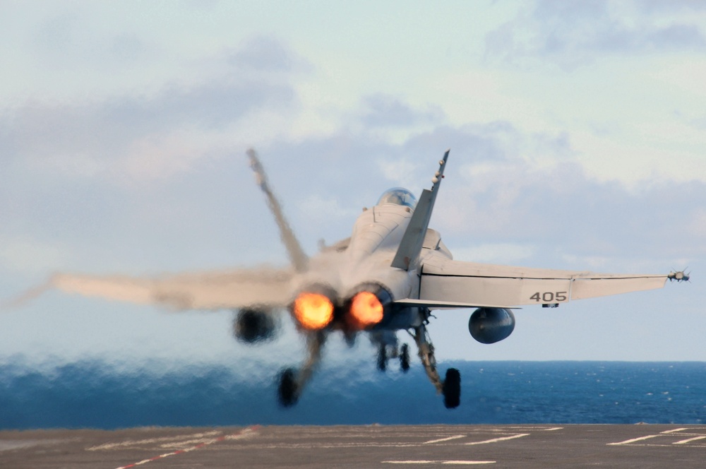 Aerial action aboard the USS Nimitz