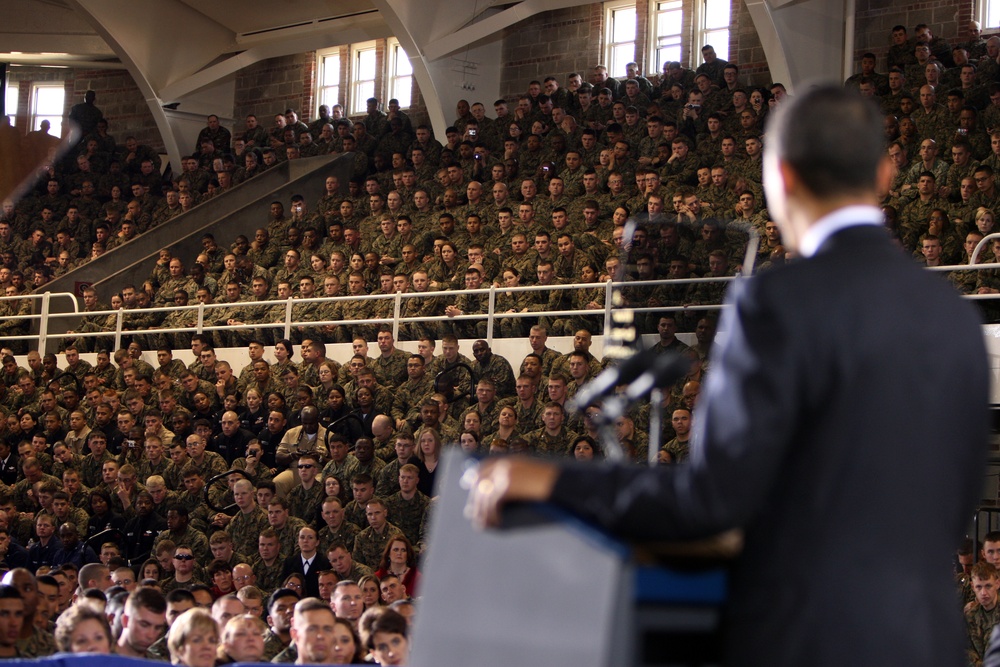 President Obama visits U.S. Marine Corps Base Camp Lejeune
