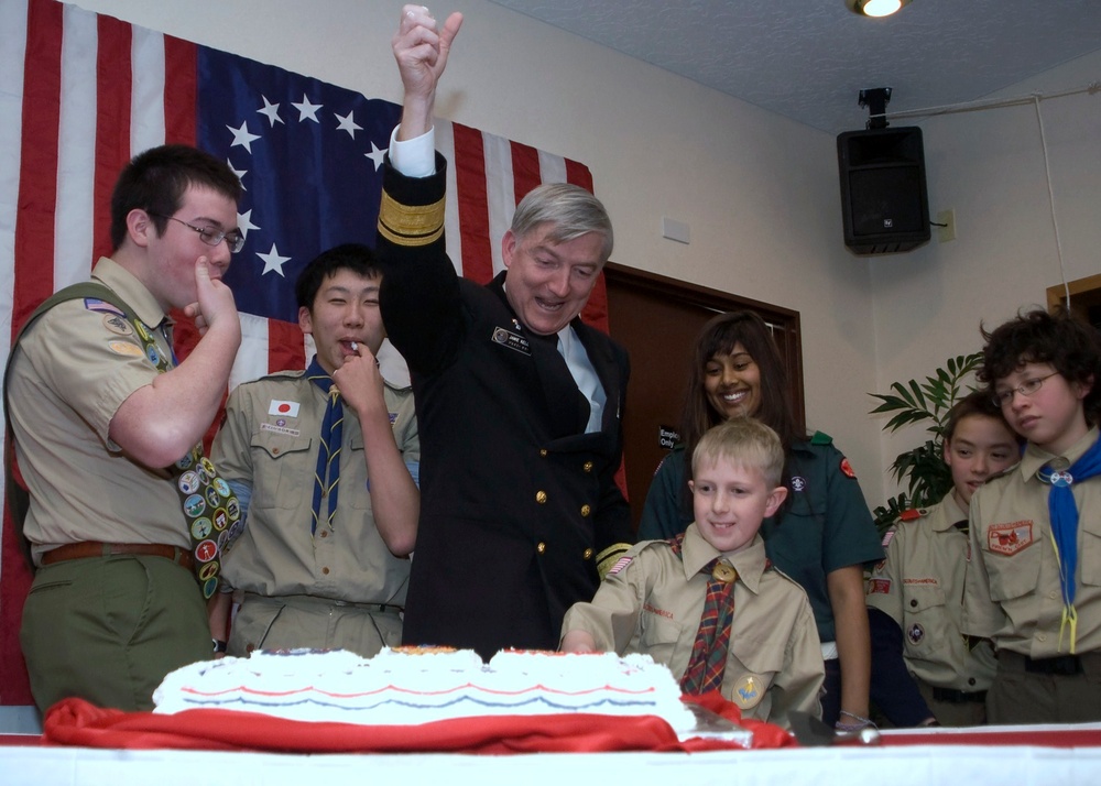 Boy Scout salute and celebration