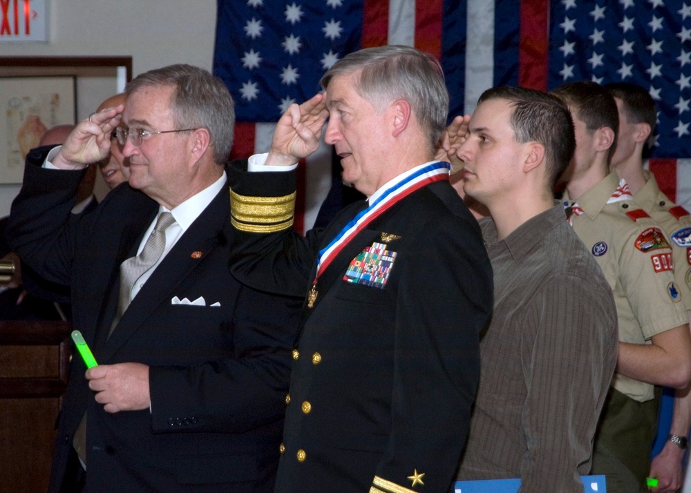 Boy Scout salute and celebration