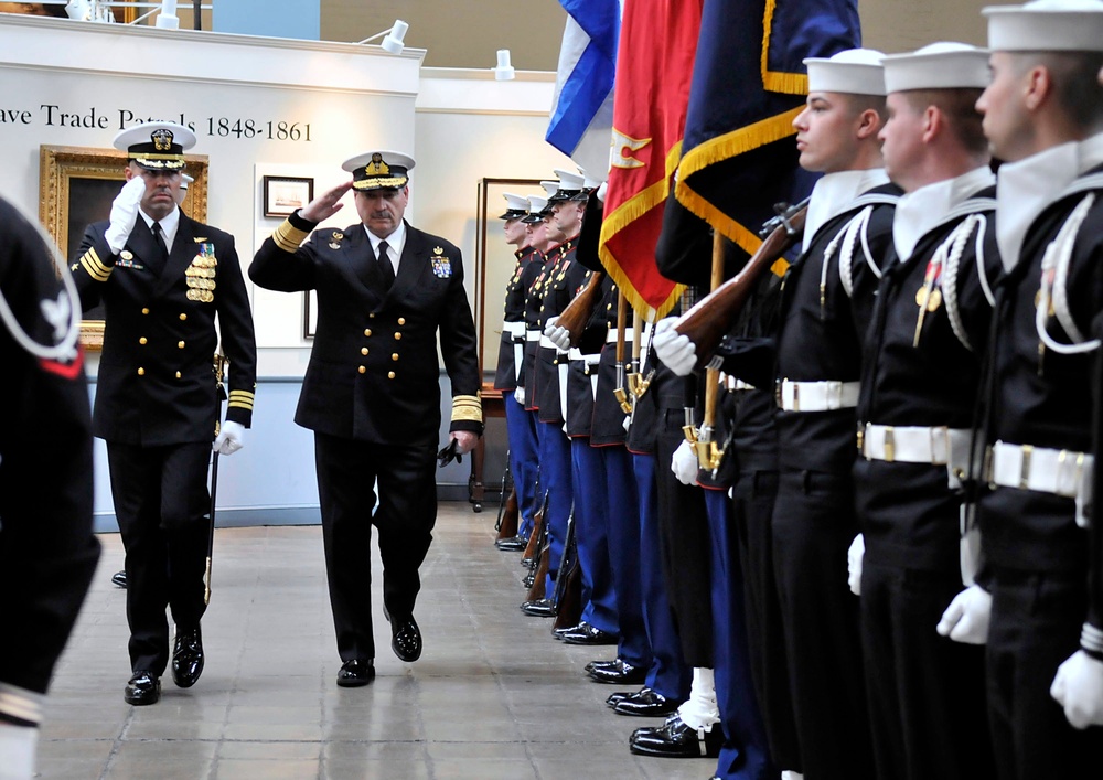 Full honors ceremony at Washington Navy Yard's Navy Museum