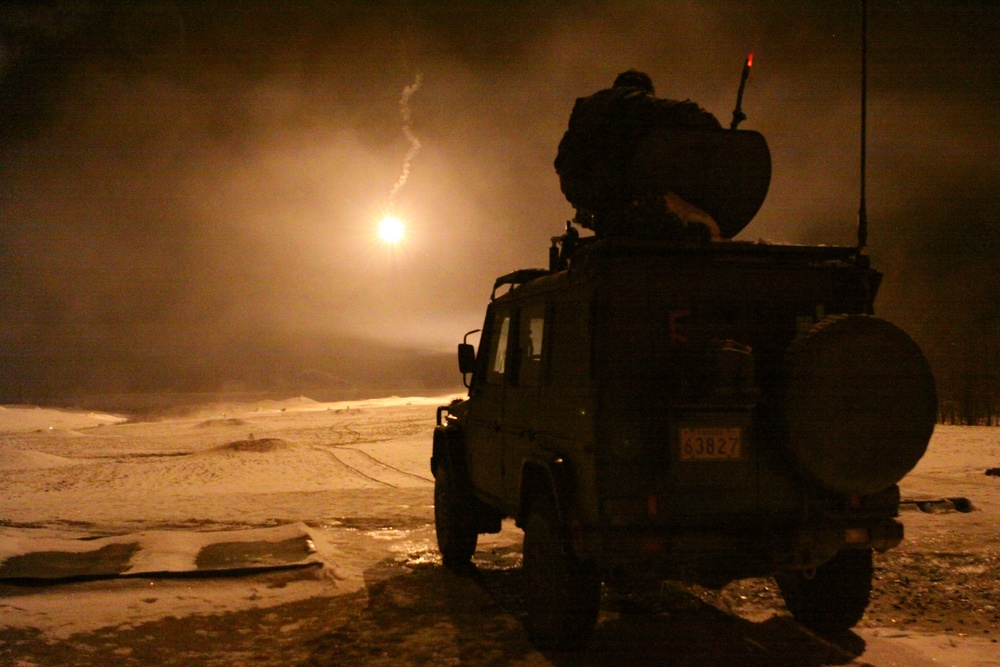 Flares Illuminate the Night During a Live-fire Training Exercise at Exercise Maritime Raider 09