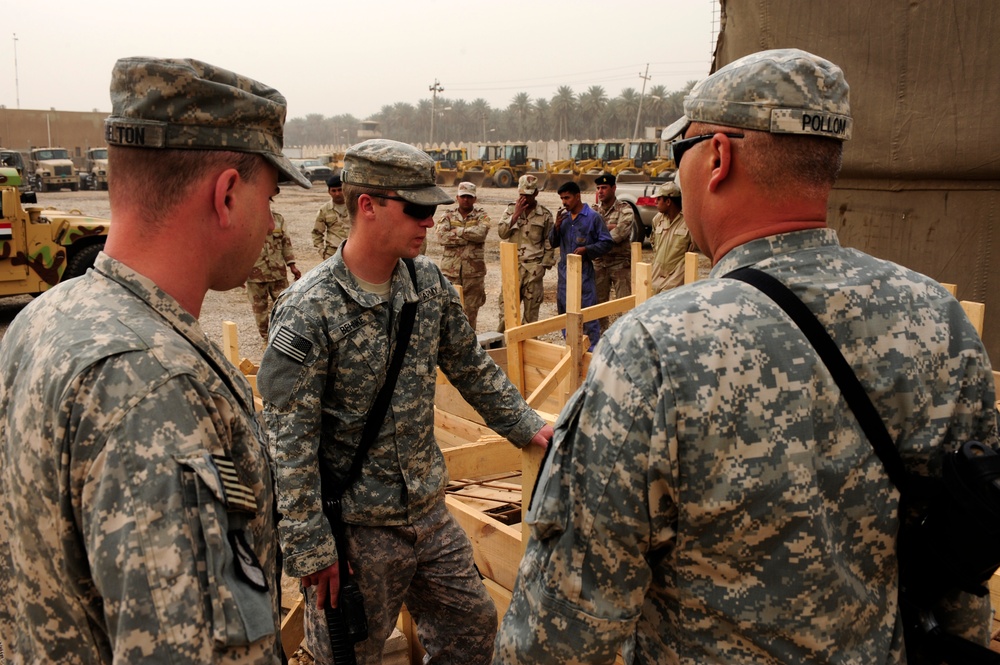 Construction at Joint Security Station 402, in Kadhimiya, Iraq