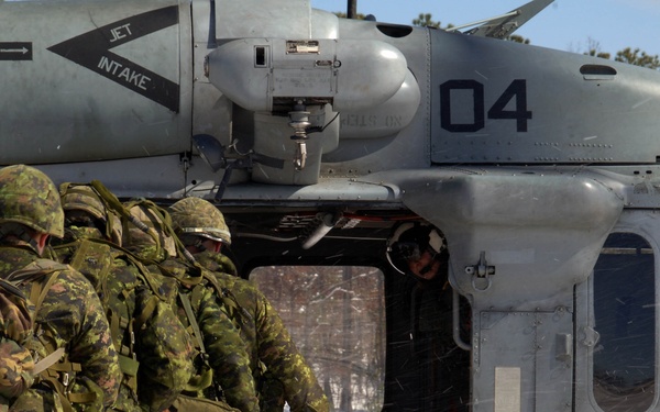 Soldiers Load Onto a MH-60 Seahawk Helicopter During Exercise Maritime Raider 09