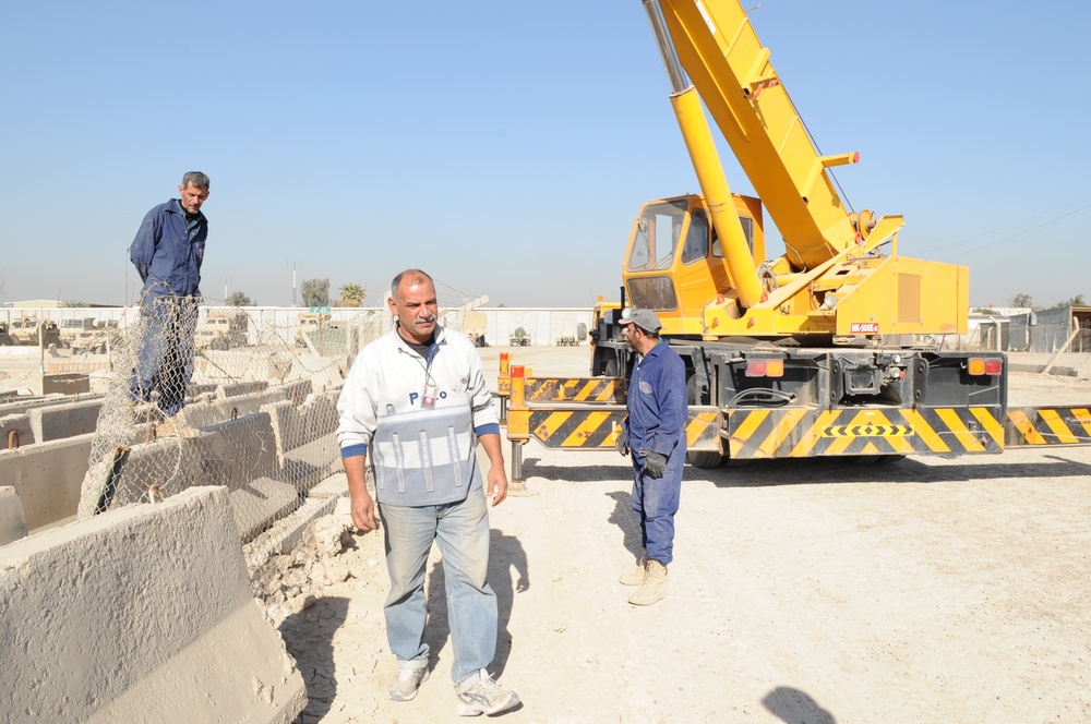 Removing barriers on Forward Operating Base Rustamiyah