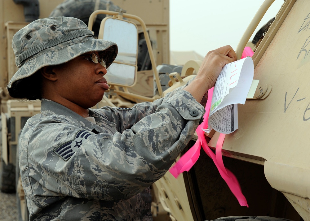 Joint Expeditionary Tasking Airmen process more than a billion dollars worth of vehicles, equipment