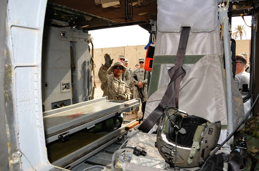 Combat engineers conduct air medical evacuation training