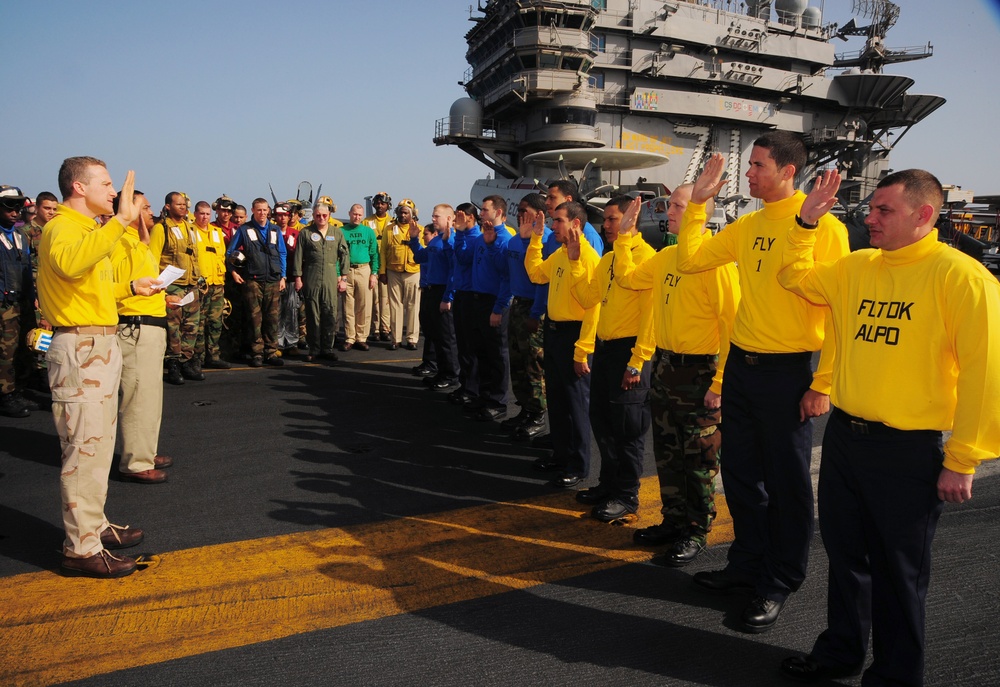 Reenlistment aboard USS Theodore Roosevelt