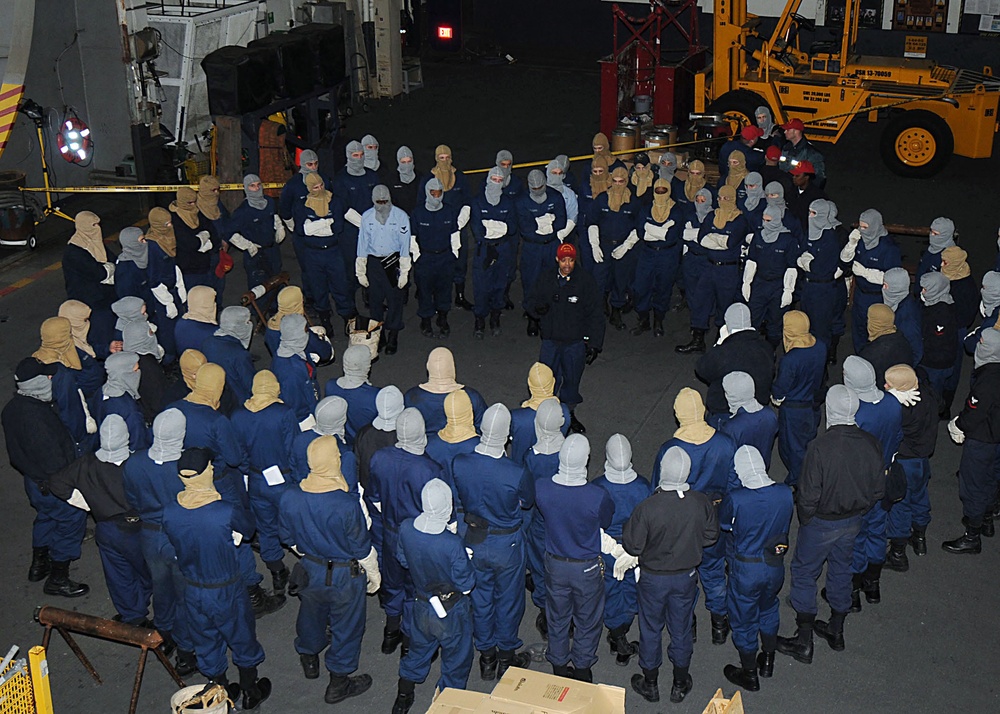 General quarters drill aboard USS George Washington